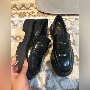 Zara black loafers
